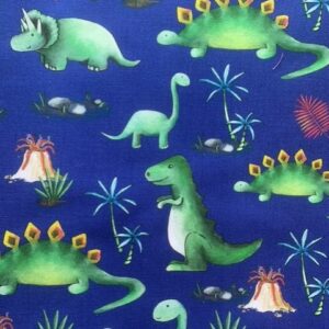 Blue Dinosaur Cotton