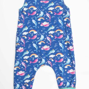 The back of our Narwhal Grow With Me Romper