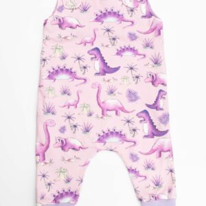 Pink Dinosaur Grow With Me Romper