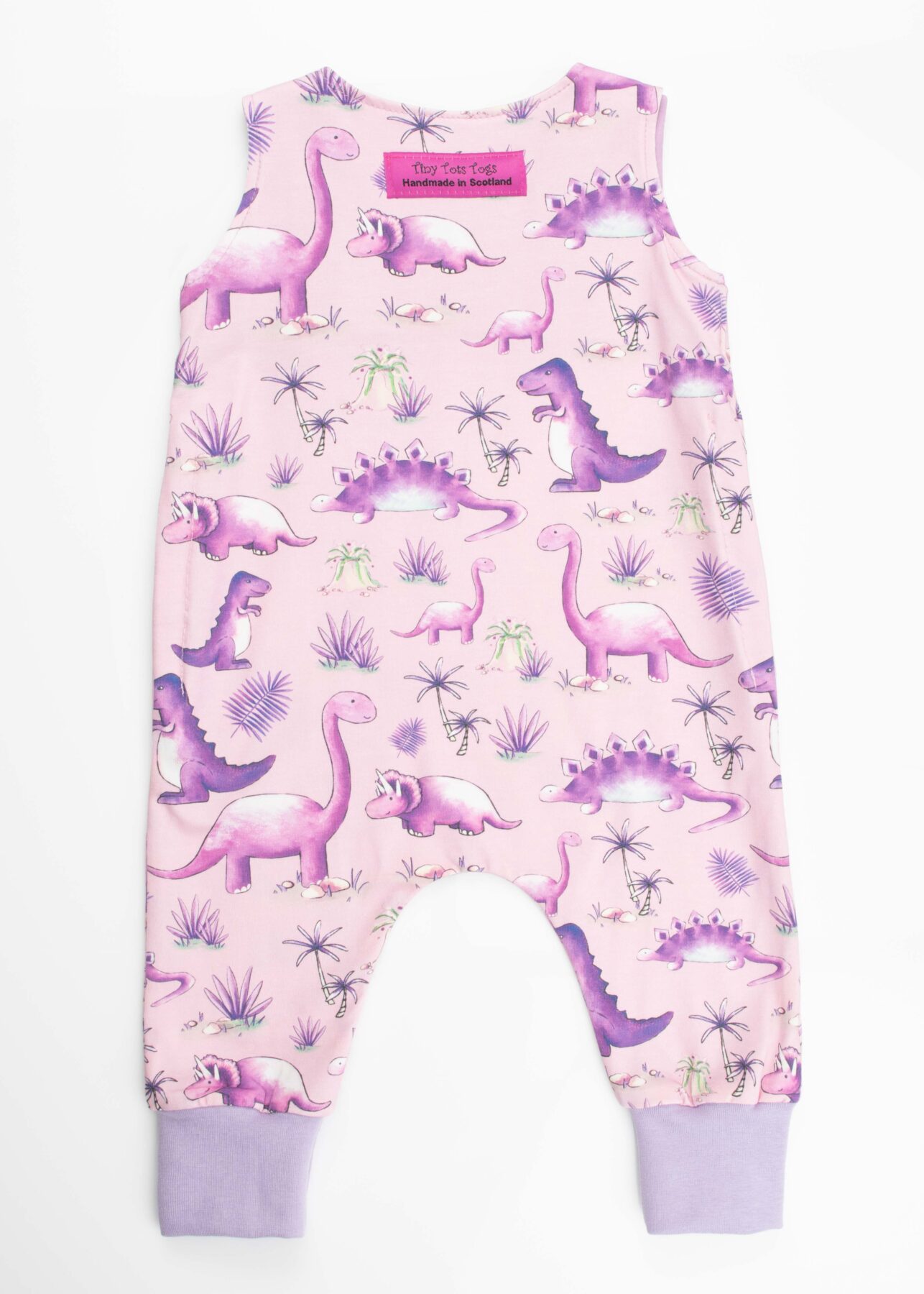 The Back of our Pink Dinosaur Grow With Me Romper