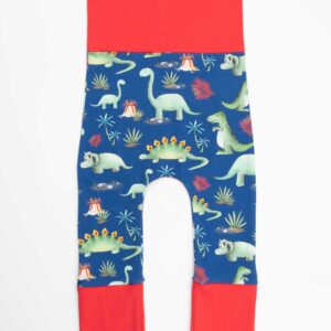 Blue Dinosaur Grow With Me Leggings fully extended