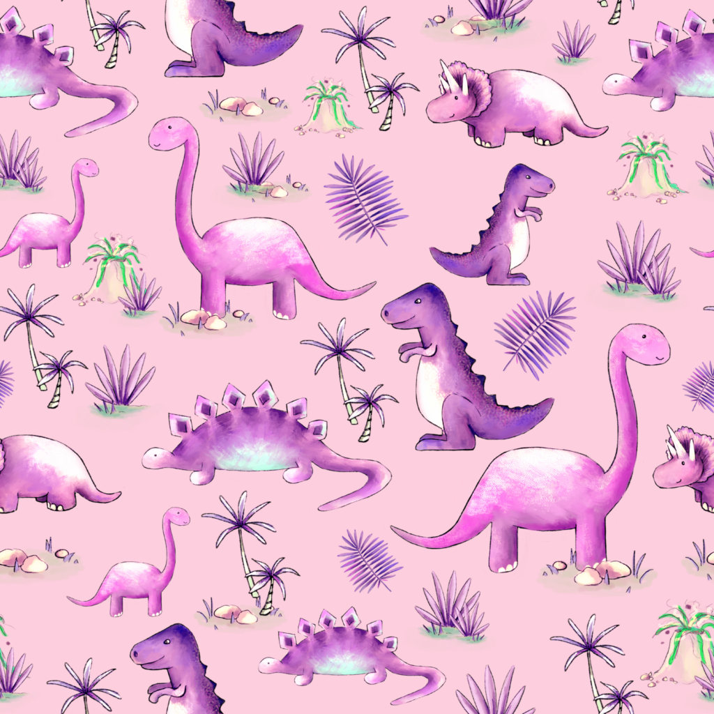 Pink Dinosaur Princess Dress - Tiny Tots Togs