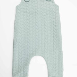 Mint Green Cable Knit Grow With Me Romper