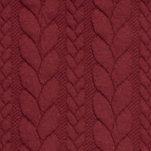 A Close up of our Burgundry Cable Knit Fabric