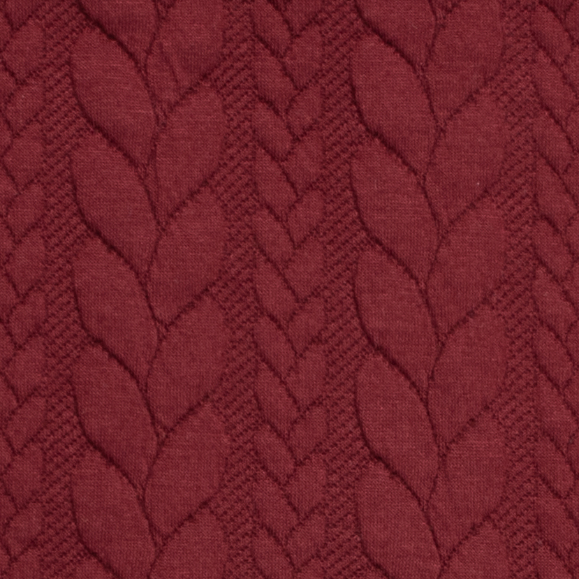 A Close up of our Burgundry Cable Knit Fabric