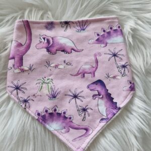 Pink Dinosaur Dribble Bib