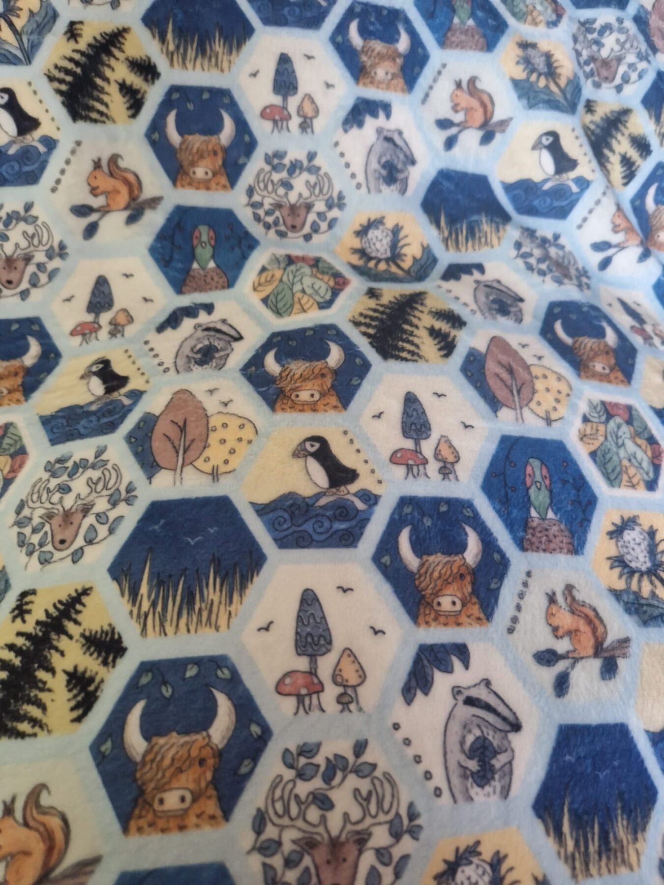 Scottish Critters Cuddle Fleece Blanket
