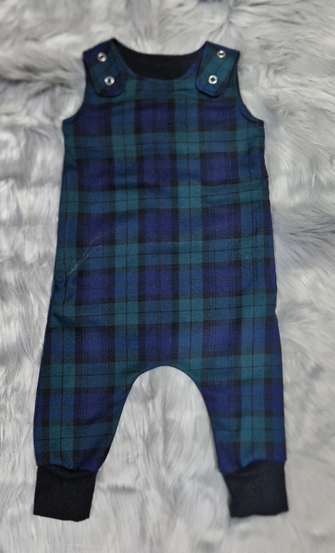 Black Watch Tartan Grow With Me Romper - Image 2