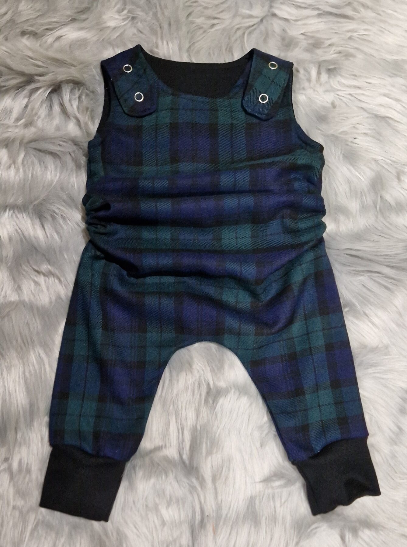 Black Watch Tartan Grow With Me Romper - Image 4