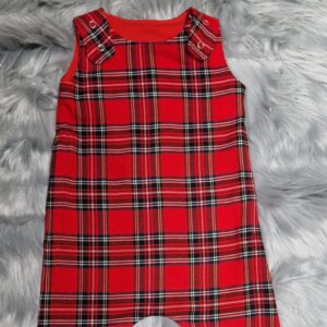 Red Tartan Grow With Me Romper