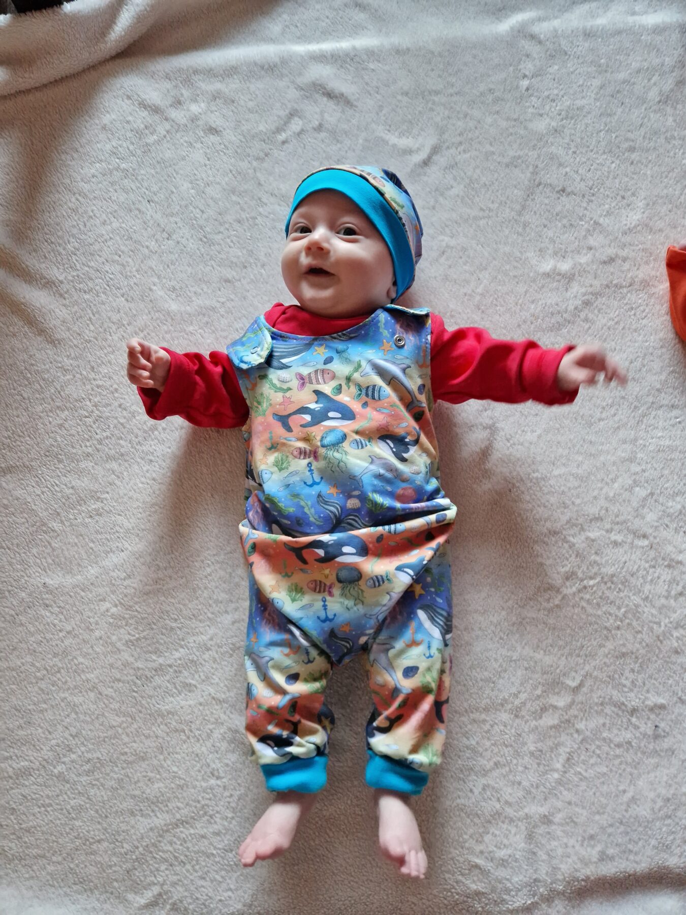 Rainbow Under The Sea Grow With Me Romper