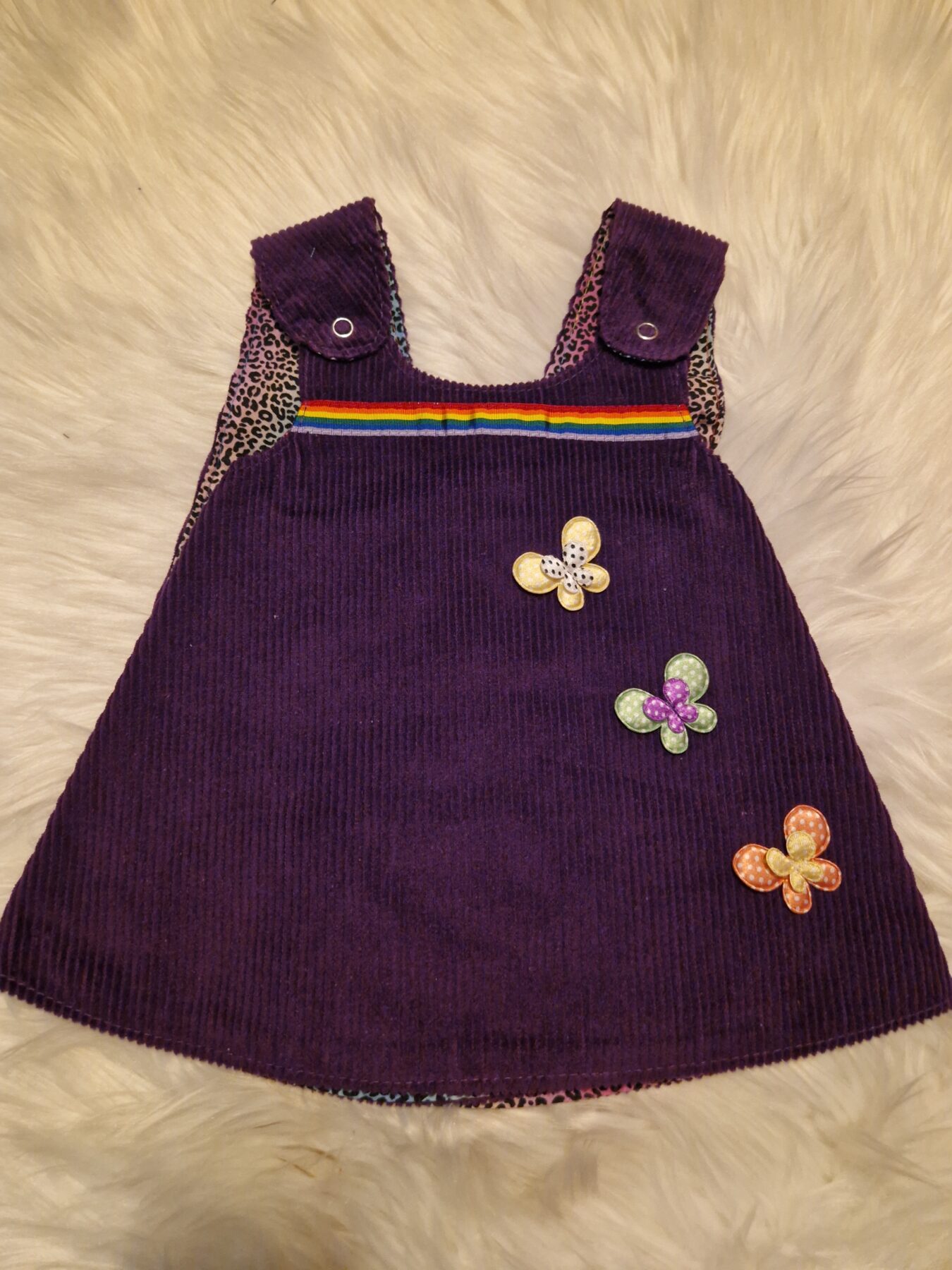 6-12 months Purple Corduroy Reversible Dress