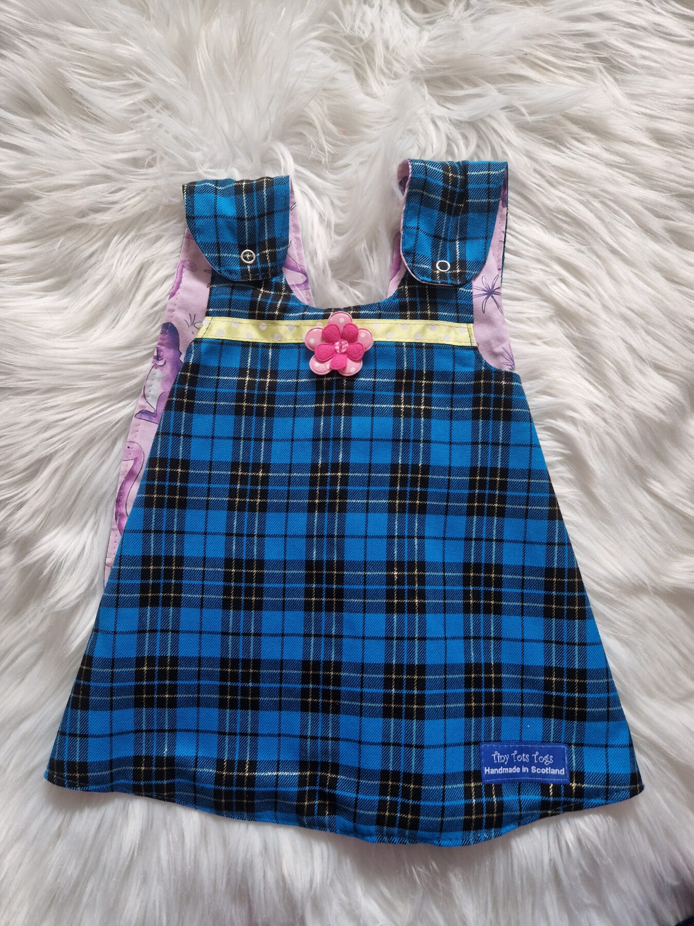 12-18 months Blue Tartan Reversible Dress