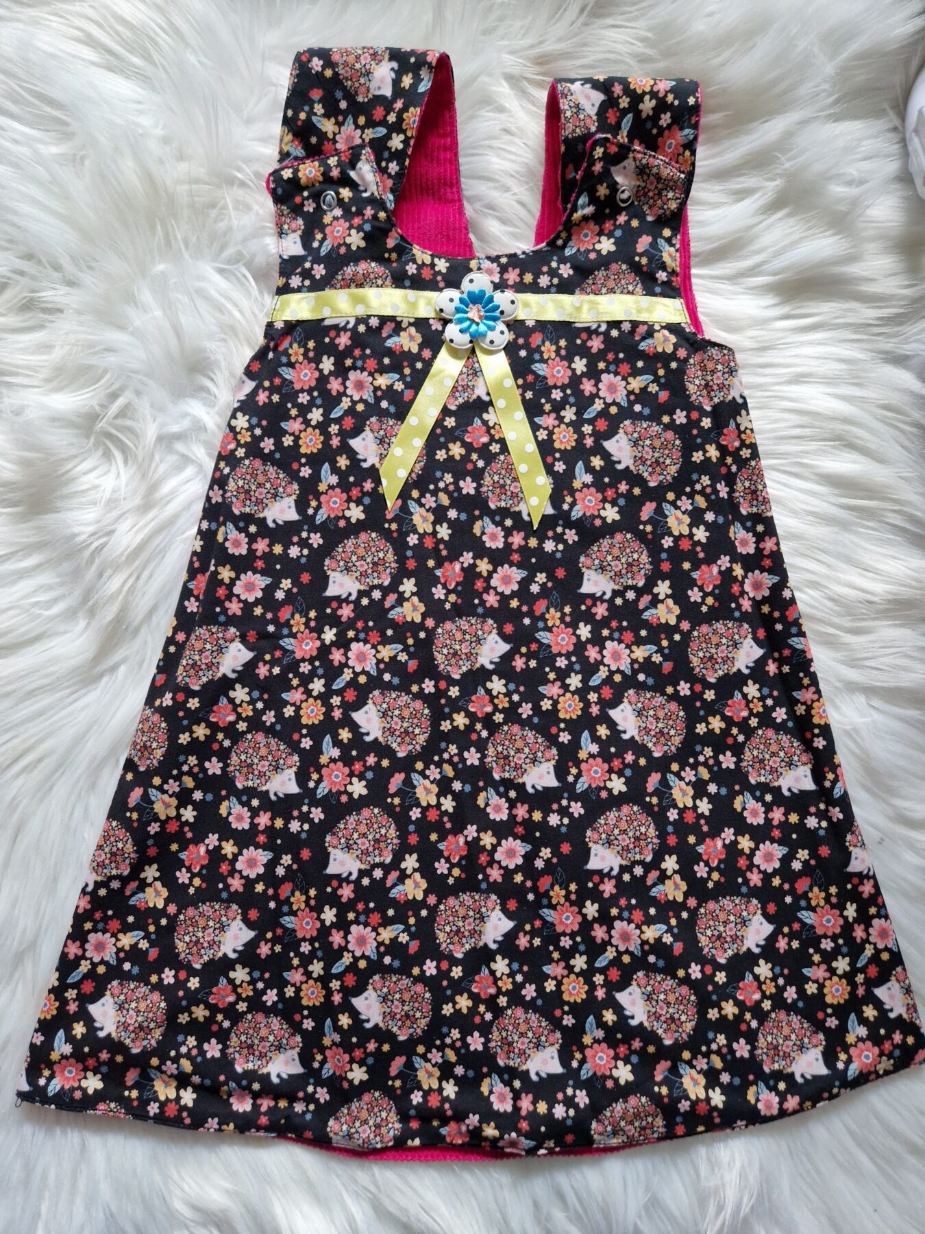 4-5 years Pink Corduroy with Hedgehog - Image 2